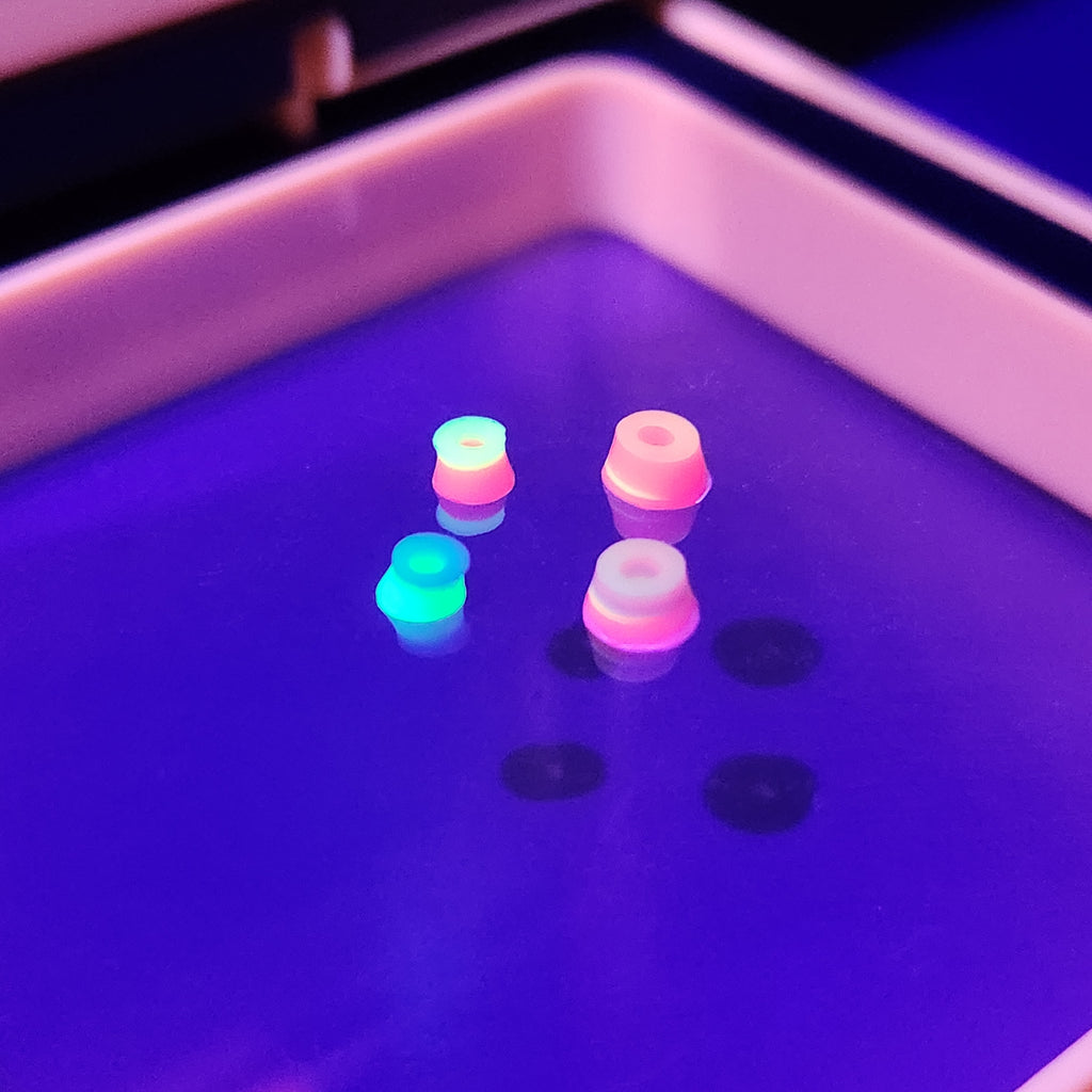 Multicolor Rave | 78a Arkonic Fingerboard Bushings - UV Fluorescent