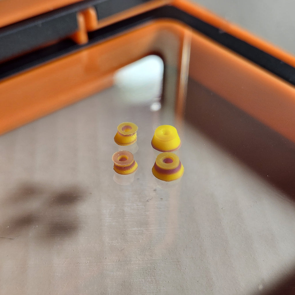 Purple & Yellow | 78a Arkonic Fingerboard Bushings - Not UV Fluorescent