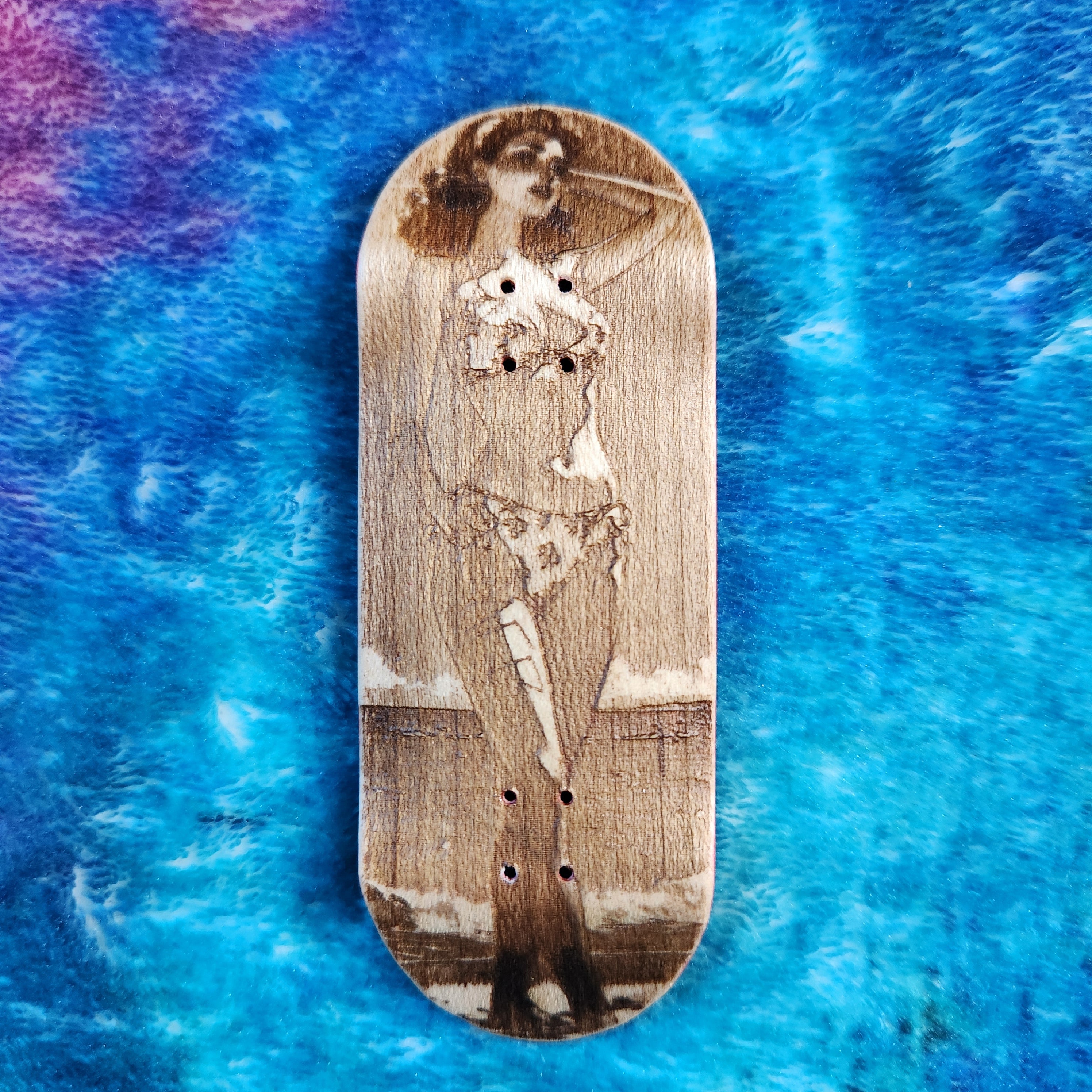 Beach Gal Pinup 1 - 36mm Fingerboard Blem Deck