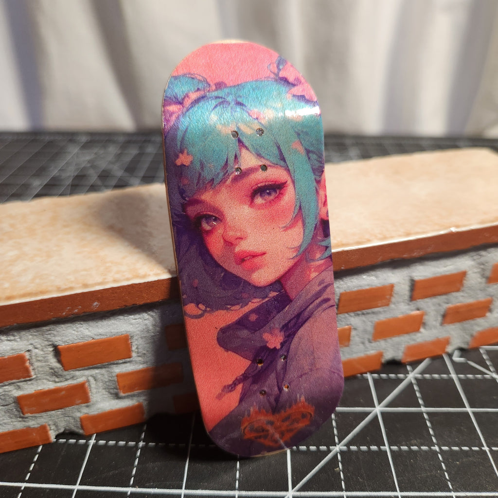 Short Hair & Cherry Blossoms - 36mm Fingerboard Deck