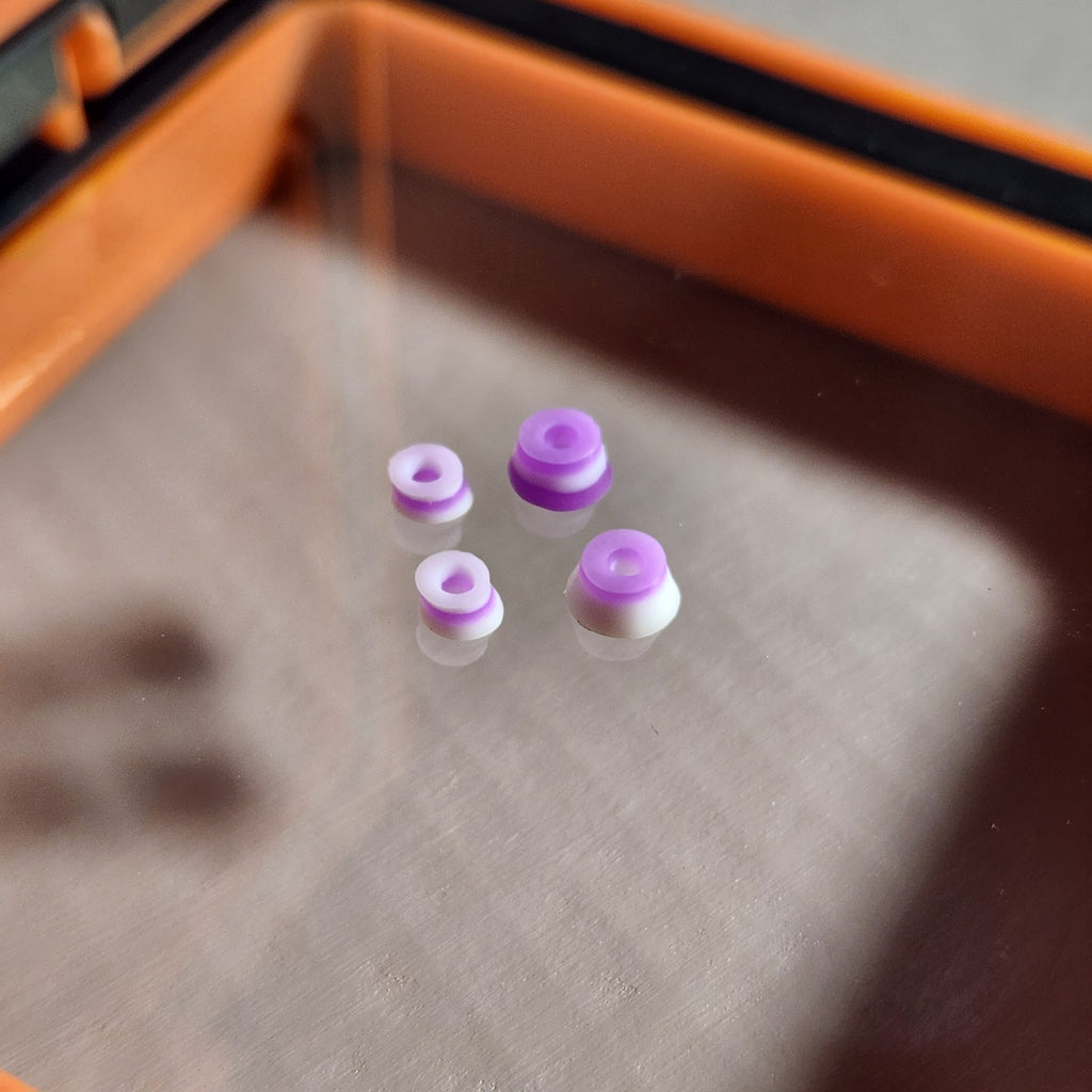 White & Purple | 78a Arkonic Fingerboard Bushings - Not UV Fluorescent