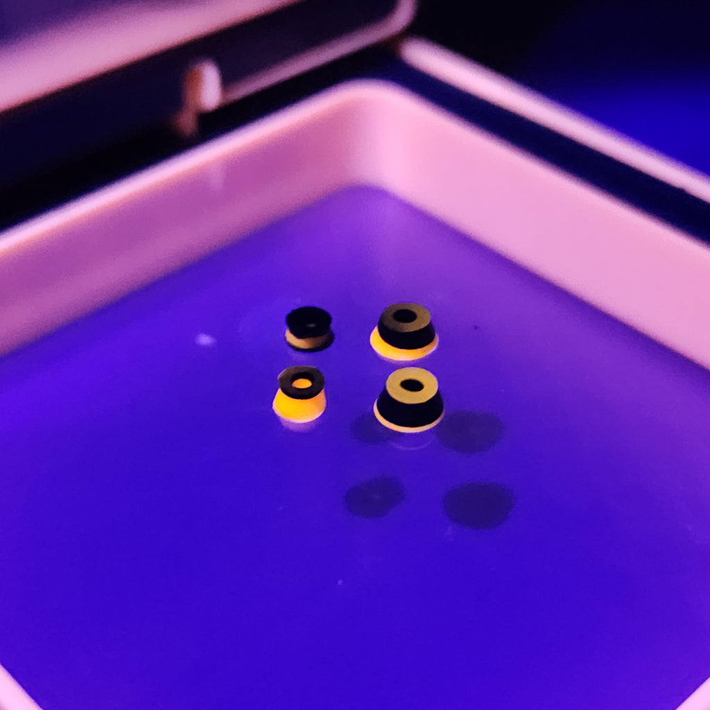 Black & Orange | 78a Arkonic Fingerboard Bushings - UV Fluorescent