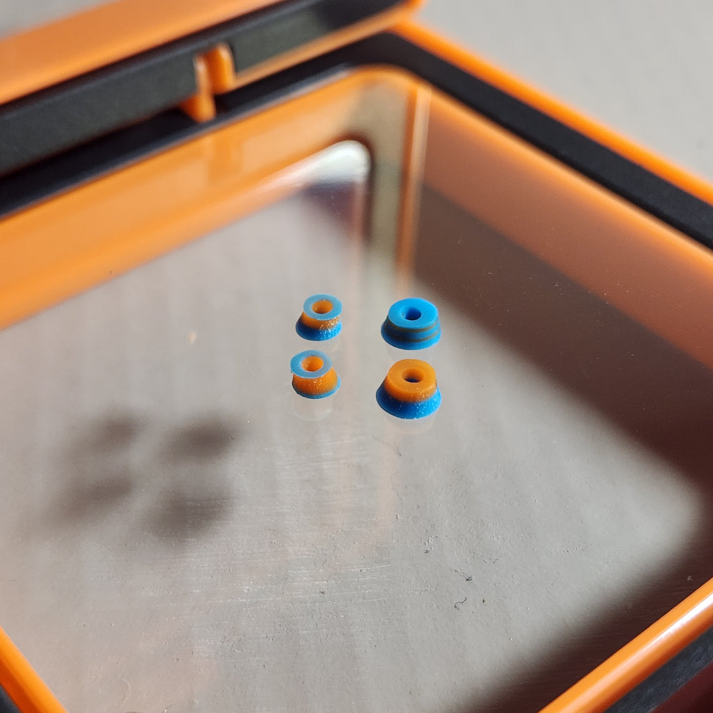 Blue & Orange | 78a Arkonic Fingerboard Bushings - UV Fluorescent