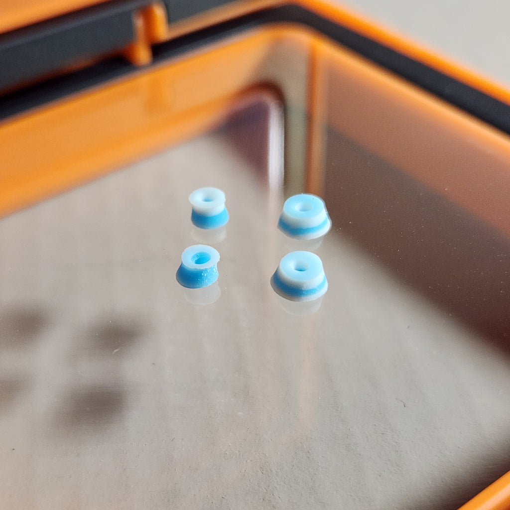 White & Blue | 78a Arkonic Fingerboard Bushings - Not UV Fluorescent